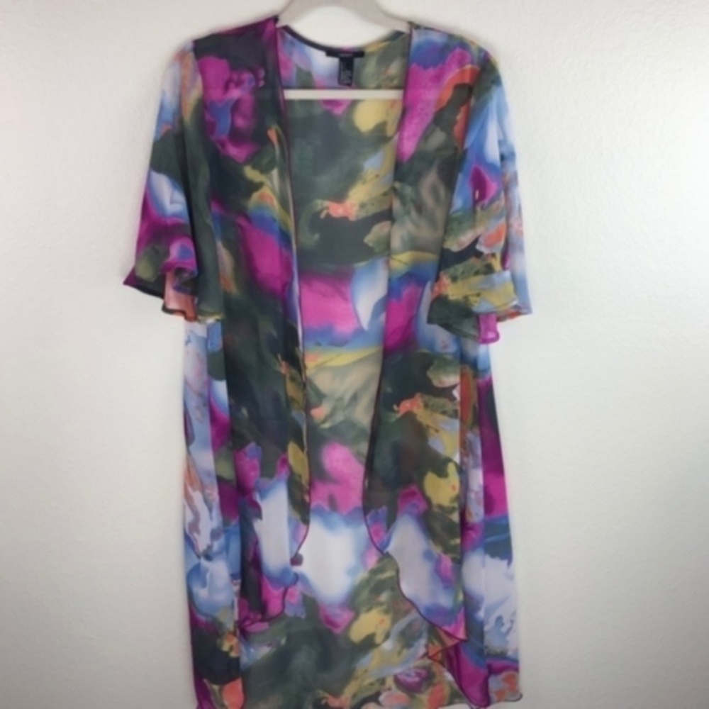 Forever 21 Bold Print Duster Shrug Cardigan Kimono